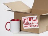Produktfoto Versandetikett "handle with care"